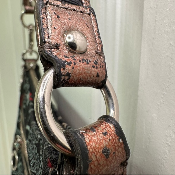 Coach Poppy Vintage Y2K Graffiti Glam Small Mini Shoulder Bag Black Canvas - Picture 10 of 14